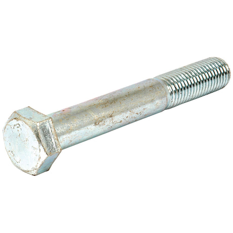 Photograph of a single Sparex Metric Bolt M20x140mm (DIN 931) with a zinc-plated hexagonal head and a partially threaded shaft, displayed against a plain white background.