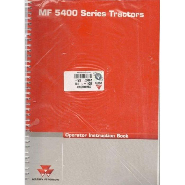 5400 Series Operators Manual - 3378468M2 - Massey Tractor Parts