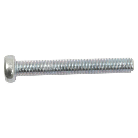 A close-up image of a Sparex Metric Cheese Head Machine Screw, M4x30mm (DIN 84) | Sparex Part No.S.54081 with a hexagonal head and threaded body, displayed against a plain white background.