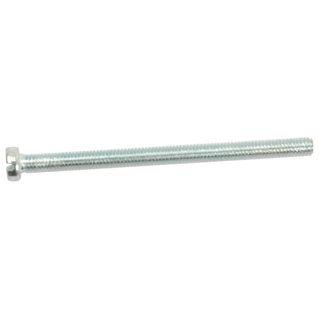 A close-up image of a Metric Cheese Head Machine Screw, M4x60mm (DIN 84), Sparex Part No. S.54085, featuring a stainless steel build with a hexagonal head and a long threaded shaft. The screw is positioned horizontally against a white background.
