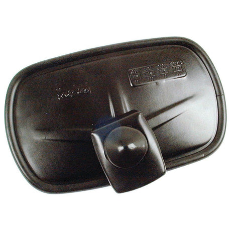 Close-up of a black side-view mirror for a vehicle, featuring an Off Set Clamp pivoting mechanism for adjustment, similar to the Sparex Mirror Head - Rectangular, Convex, 255 x 153mm, RH & LH - S.54180.