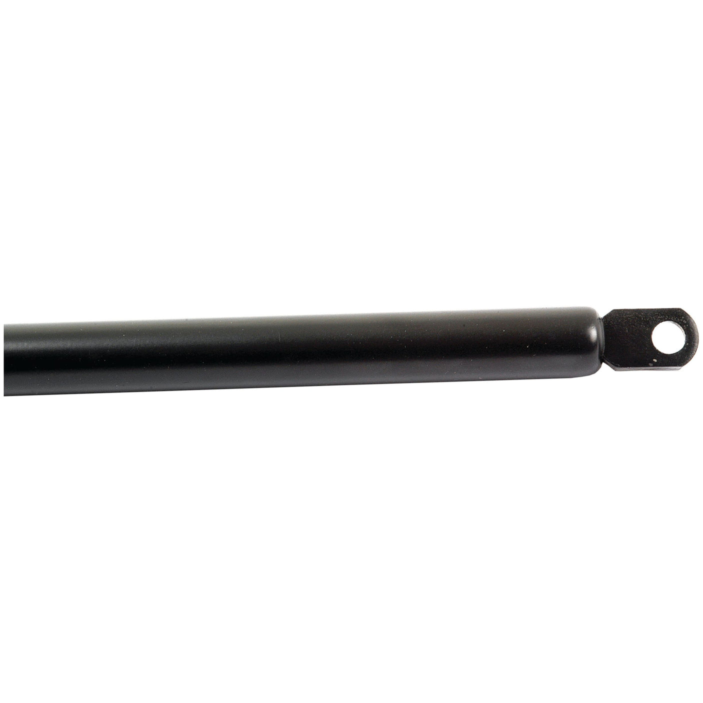 Image of a Sparex Gas Strut, total length 500mm (S.54516) in black, featuring a metal mounting eyelet on one end and highlighting its durable construction and precise ram stroke.