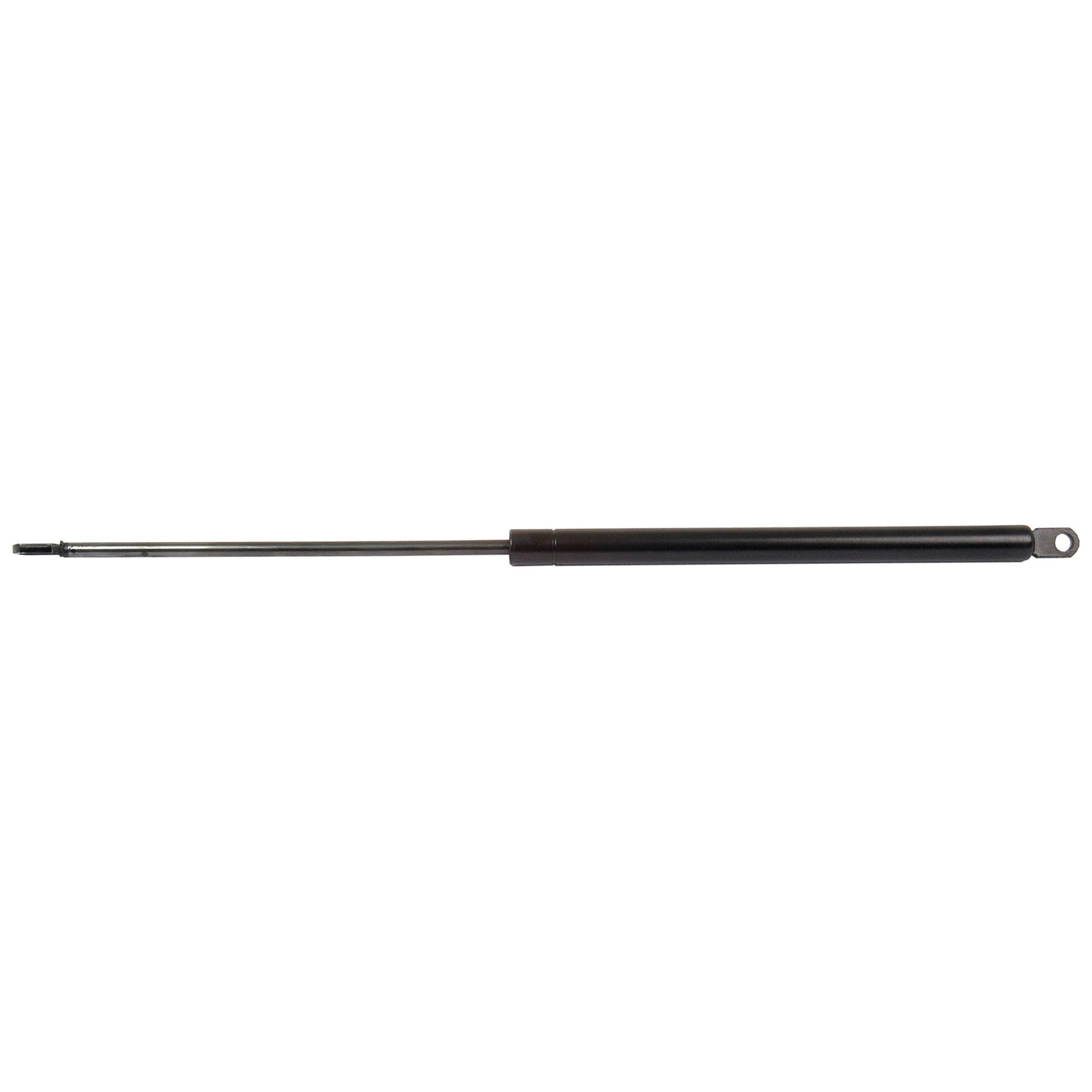 A Sparex Gas Strut, model S.54517, featuring a black exterior and an extended metal rod with a 215mm ram stroke and a total length of 500mm, isolated on a white background.