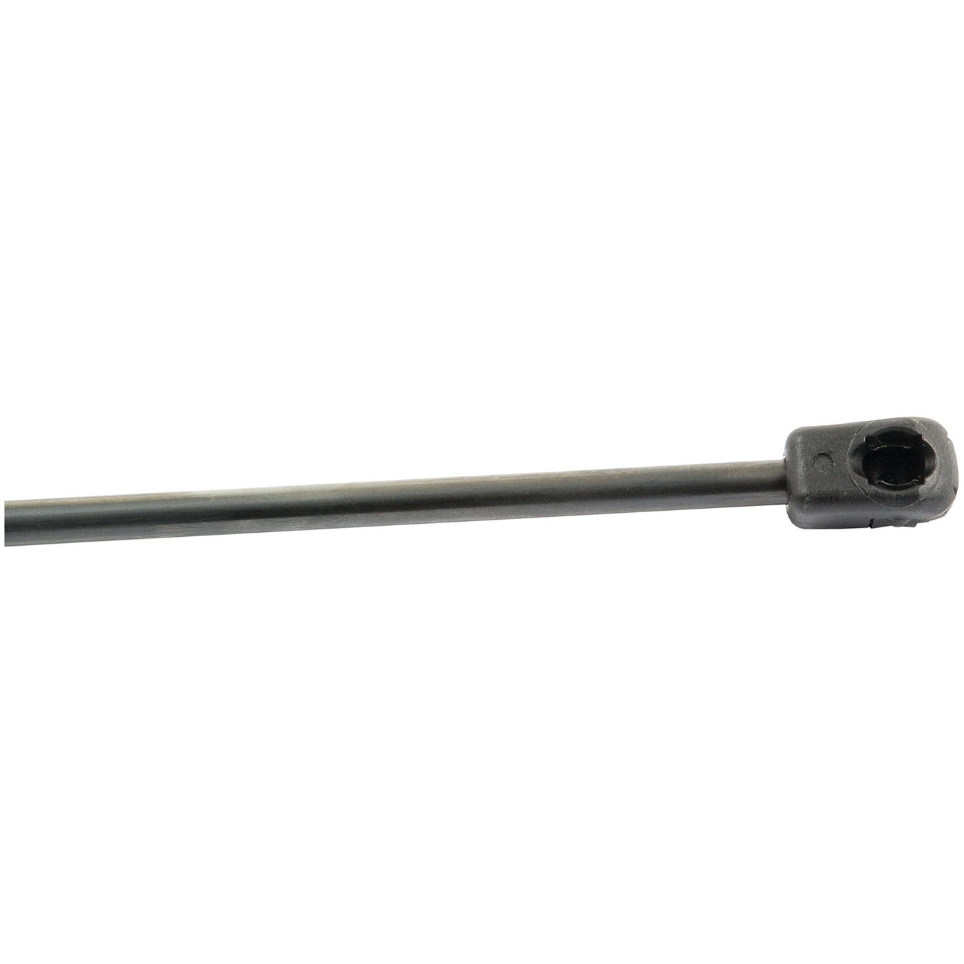 Sparex gas strut, measuring 565mm in total length with a 240mm ram stroke, featuring a black metal rod and a small barrel-shaped fitting at one end, isolated on a white background - S.54518.