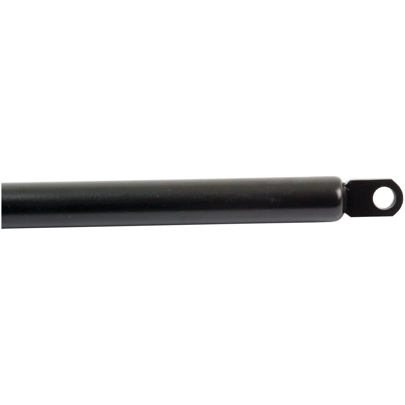 The Sparex Gas Strut, S.54519, is a black cylindrical metal rod with a small eyelet on one end and features a 260mm ram stroke, with a total length of 600mm.