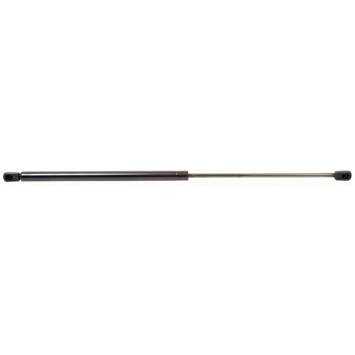 Sparex Gas Strut (S.54523) features a black cylinder and a chrome rod, includes connectors at both ends, delivers 150N of pressure, and has a total length of 585mm.