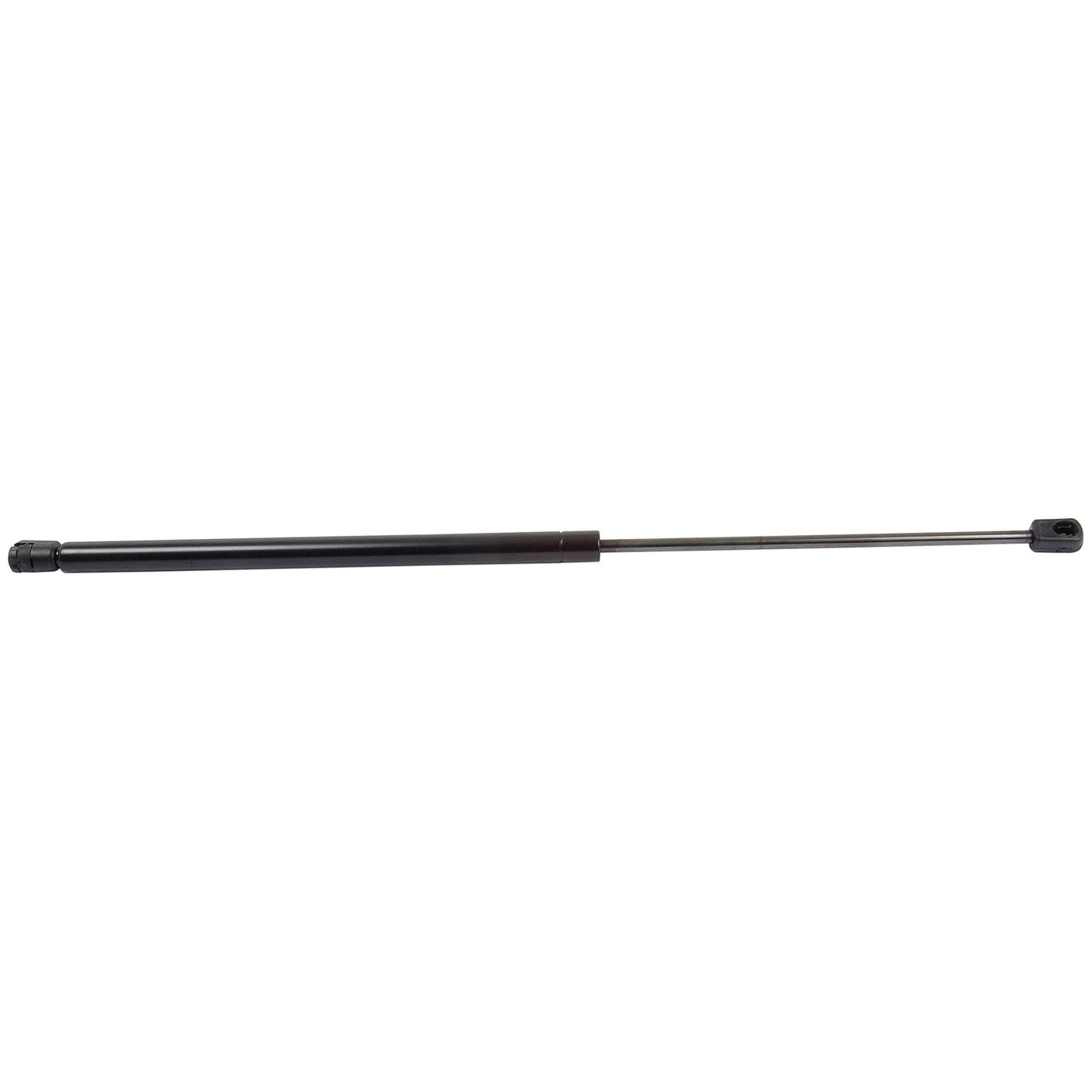 A black gas strut, S.54539 by Sparex, total length of 585mm with connectors on both ends, used for lifting and holding objects like car hoods or cabinet doors, featuring a ram stroke and pressure of 150N.