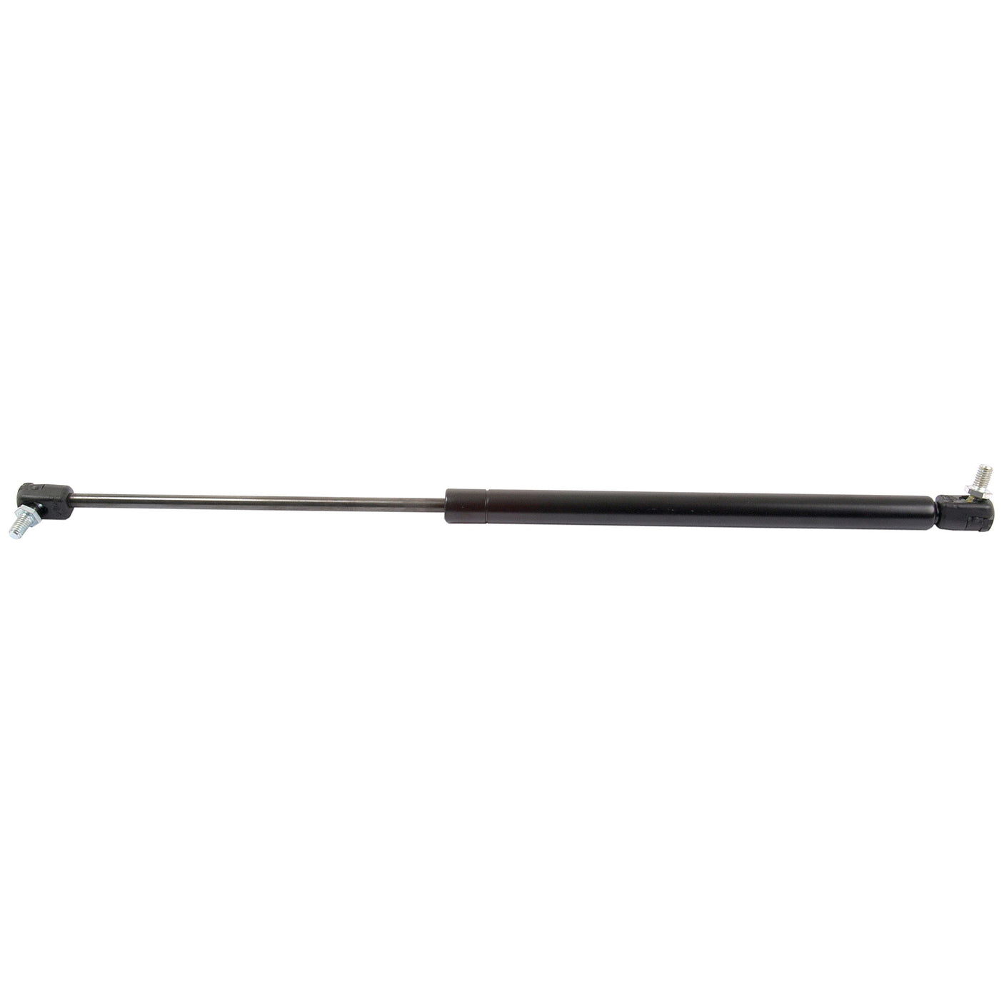 The Gas Strut (S.54541) by Sparex, with a total length of 488mm, is a black gas strut featuring metal end fittings designed to provide controlled motion under pressure, making it ideal for applications in automotive and furniture settings.