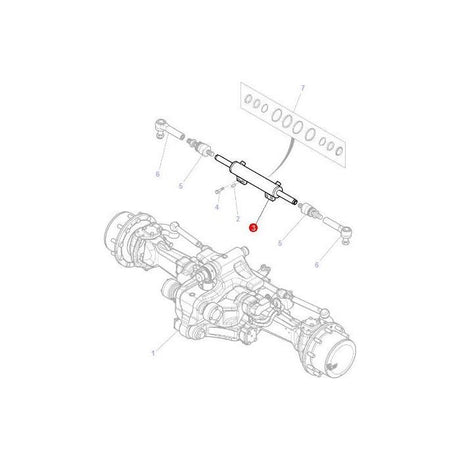 Massey Ferguson - Steering Cylinder - 7302463402 - Farming Parts