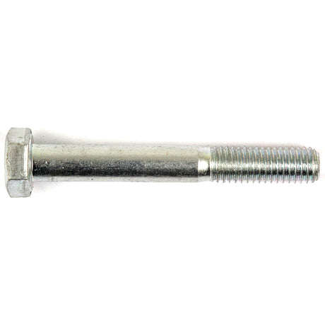 A zinc-plated hex bolt with a threaded section on one end and a hexagonal head on the other, conforming to DIN 931 standards, shown on a plain white background. (Metric Bolt M8x60mm | Sparex Part No. S.54733 by Sparex)