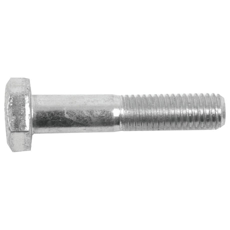 A Sparex Metric Bolt M10x50mm (DIN 931), part number S.54735, featuring a zinc-plated finish, threading on one end, and a hexagonal head on the other.