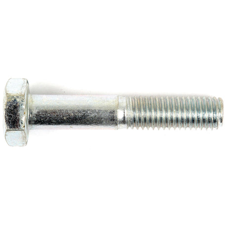 A silver Sparex Metric Bolt M10x55mm (DIN 931) with a partially threaded shaft and a hexagonal head, zinc plated for added durability.