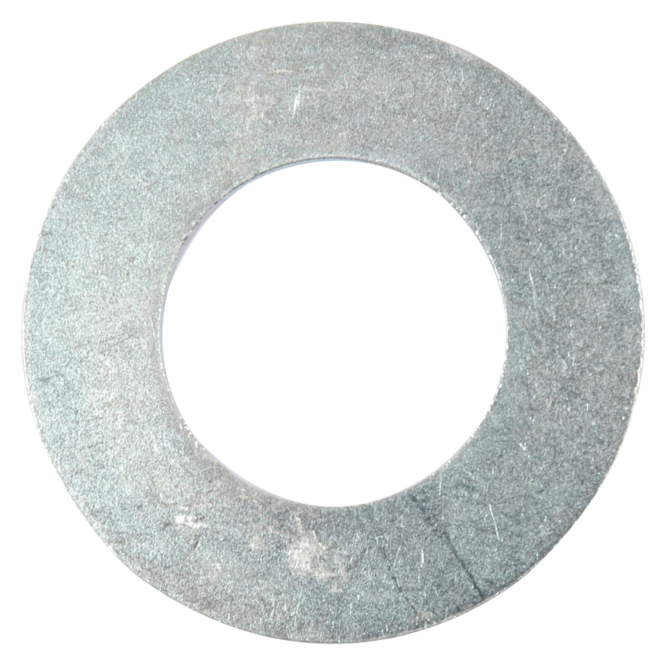 A plain, circular Imperial Flat Washer with a 1'' internal diameter, zinc plated for added durability, identified by Sparex Part No. S.54759 and adhering to DIN 125 standards.