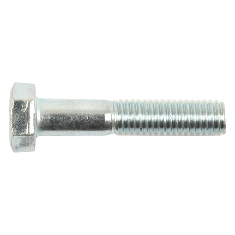 A close-up of a Sparex Metric Bolt M8x40mm (DIN 931), also known as Sparex Part No. S.54781, showcases its silver finish, partially threaded shaft, and hexagonal head. The bolt is positioned horizontally against a white background, adhering to DIN 931 standards.