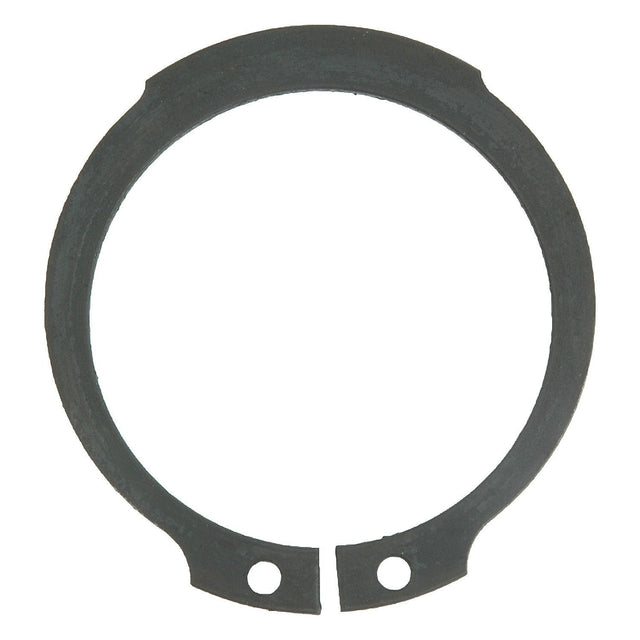 An image of the Sparex External Circlip, 50mm (DIN 471), featuring a black circular retaining ring with two small holes near the opening.