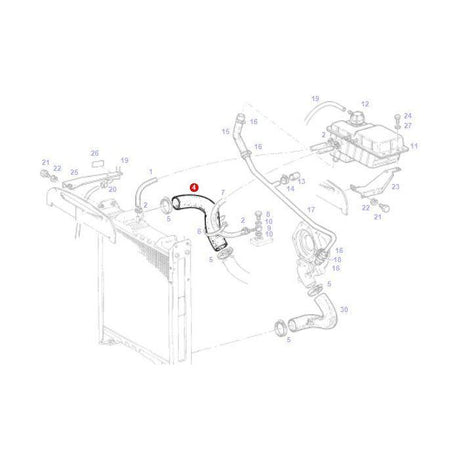 Fendt - Top Radiator Hose - 515200050040 - Farming Parts