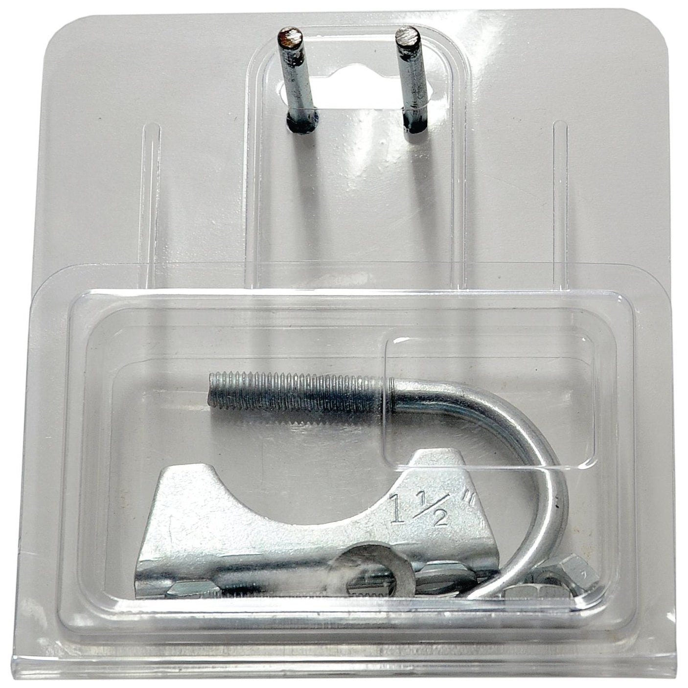 A packaged set from Sparex, model Silencer Clamp (38mm, Part No. S.55262), includes two equally long metal rods, a curved hook with a screw end, and is fully compatible with Sparex equipment.