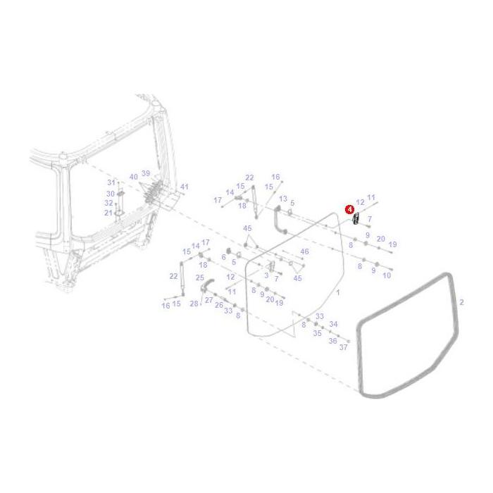 Fendt - Hinge Rear Window - 931812051050 - Farming Parts