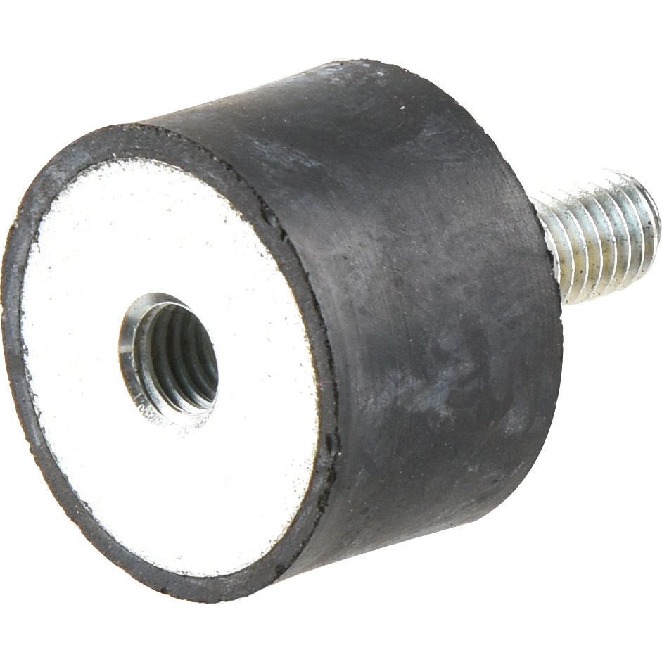 The Sparex Anti Vibration Mount, Bolt to Taper (S.55431), features a cylindrical rubber damper with a central M8 threaded hole on one side and a protruding M8 threaded stud on the opposite side. The rubber height is 20mm with an overall diameter of Ø30mm.