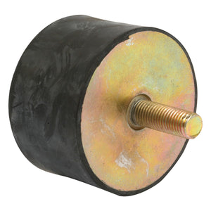 A Sparex Anti Vibration Mount - Bolt to Taper, Ø100mm (Product Code: S.55446) is a cylindrical rubber mount with a metal threaded stud protruding from one end, featuring metric thread size for precision fitment.