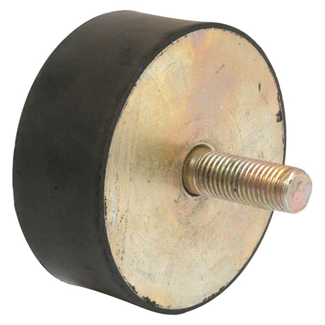 The Sparex Anti Vibration Mount - Bolt to Foot (S.55480) is a cylindrical rubber bumper with a Ø100mm base and threaded metal stud, featuring an M16 thread size and a rubber height of 40mm.