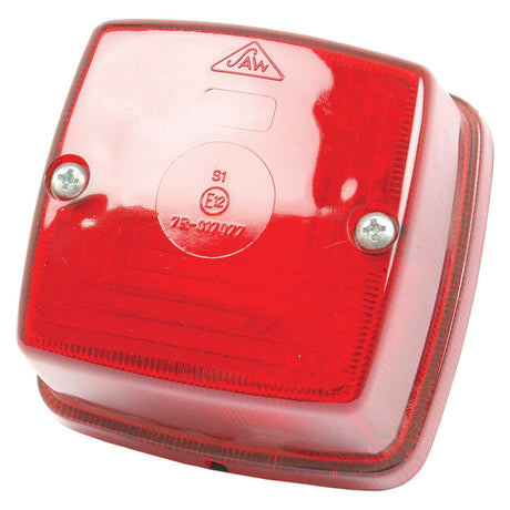 The Sparex Rear Light (Halogen), model S.56035 for both right-hand and left-hand sides, is a red, square tail light that comes equipped with a Hella red lens. It features two visible screws and embossed markings on its surface.