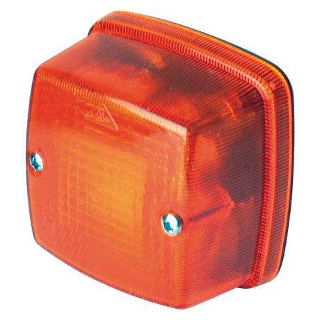 An orange rectangular reflector with a textured surface, secured by two screws, featuring a Hella amber lens from the Sparex Indicator Light (Halogen), RH & LH, 12/24V - S.56036.