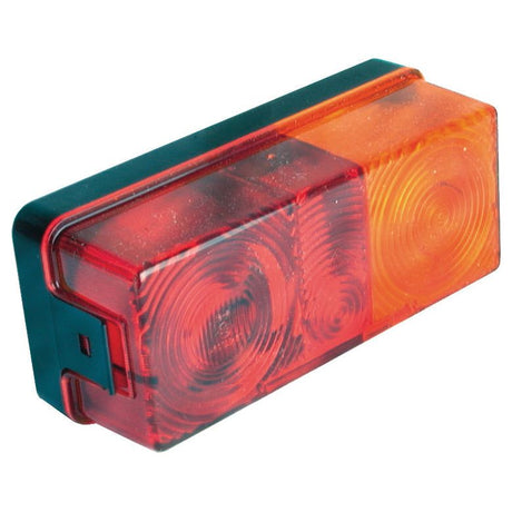 Introducing the Sparex Rear Combination Light, model S.56075—an advanced 12V rectangular rear light for vehicles, featuring Hella's state-of-the-art Halogen technology. This versatile Brake / Tail / Indicator light ensures maximum visibility and safety on the road with its striking red and amber design.