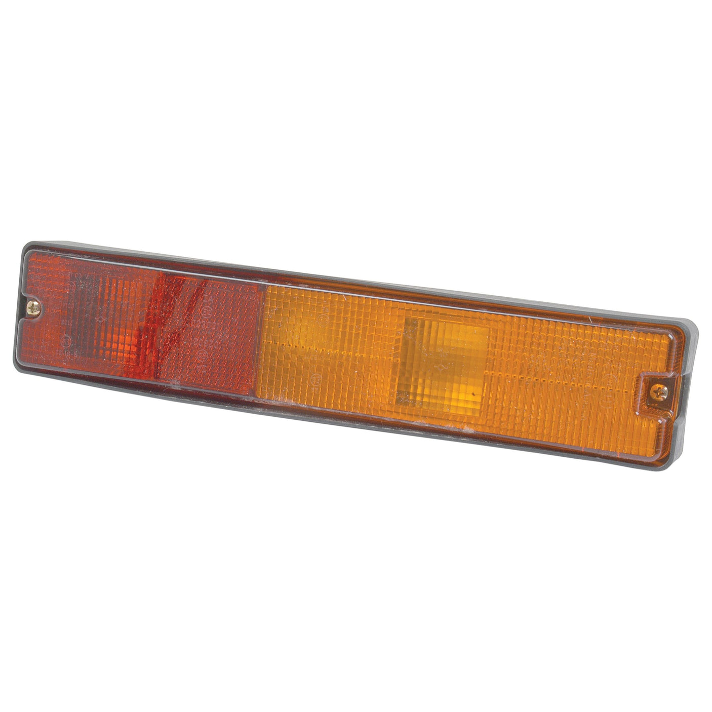 The Sparex Rear Combination Light (Halogen) features a durable polycarbonate lens and includes red, orange, and yellow sections for brake, tail, and indicator functions. This rectangular light is suitable for both RH & LH applications and operates on 12/24V - S.56108.