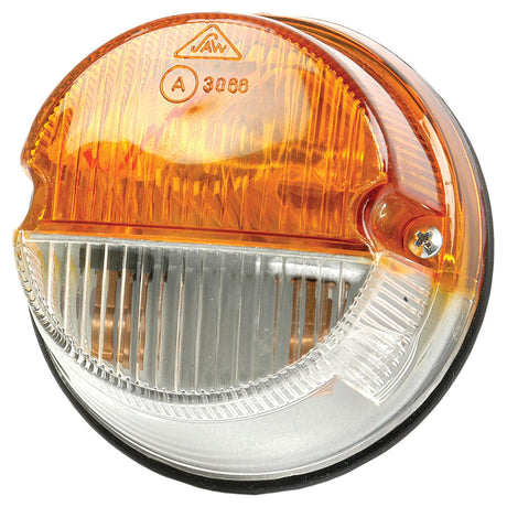 A round front combination light (halogen) with an amber lens and clear sections, marked with the code "3006" and the letters "AW"; Product Name: Front Combination Light (Halogen), 12V, RH & LH, Straight - S.56132 by brand Sparex.