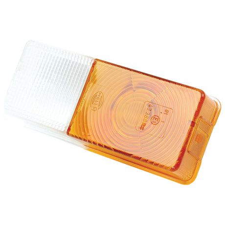 A rectangular Sparex front light featuring a white and orange plastic cover, equipped with the Replacement Lens for S.56128 (Sparex Part No. S.56147).