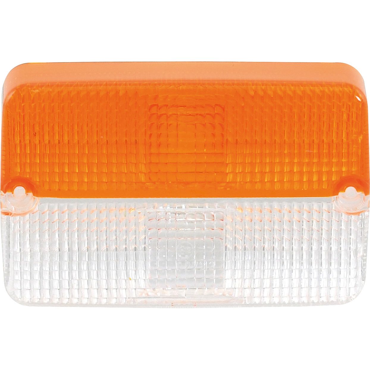 Introducing the Sparex Replacement Lens (Part No. S.56205): a rectangular, orange and clear polycarbonate cover featuring a textured pattern, perfect as a replacement lens for your front light, designed to fit models S.56139 & S.56122.