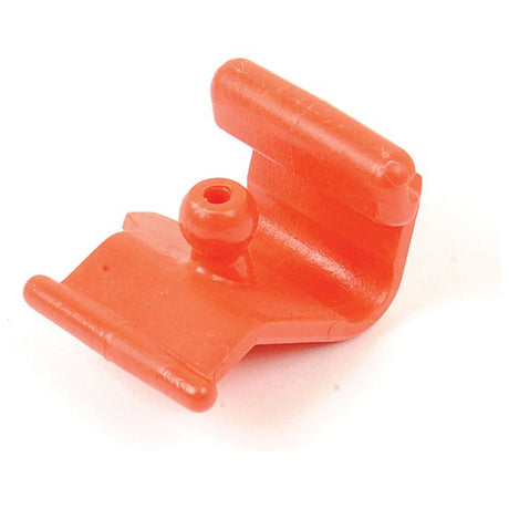 A small, bright orange plastic PTO GREASE NIPPLE LOCK by Sparex (Part No. S.56509) featuring a cylindrical protrusion and an L-shaped angle.