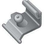 A 3D model of a gray, contoured metal bracket with a central protruding knob, grooves on the sides designed for attachment, and branded with Sparex’s distinct design as part of the PTO Grease Nipple Lock (Part No. S.56509).