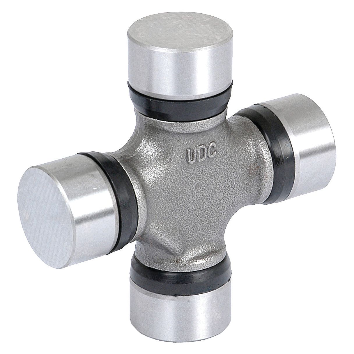 A Sparex Universal Joint (Part No. S.56841) featuring four metallic, capped ends, ideal for use with Massey Ferguson and Landini machinery.