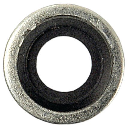 A close-up image of the Self centering Bonded Seal 8mm Metric (Sparex Part No. S.5685) by Sparex, featuring a hollow center.