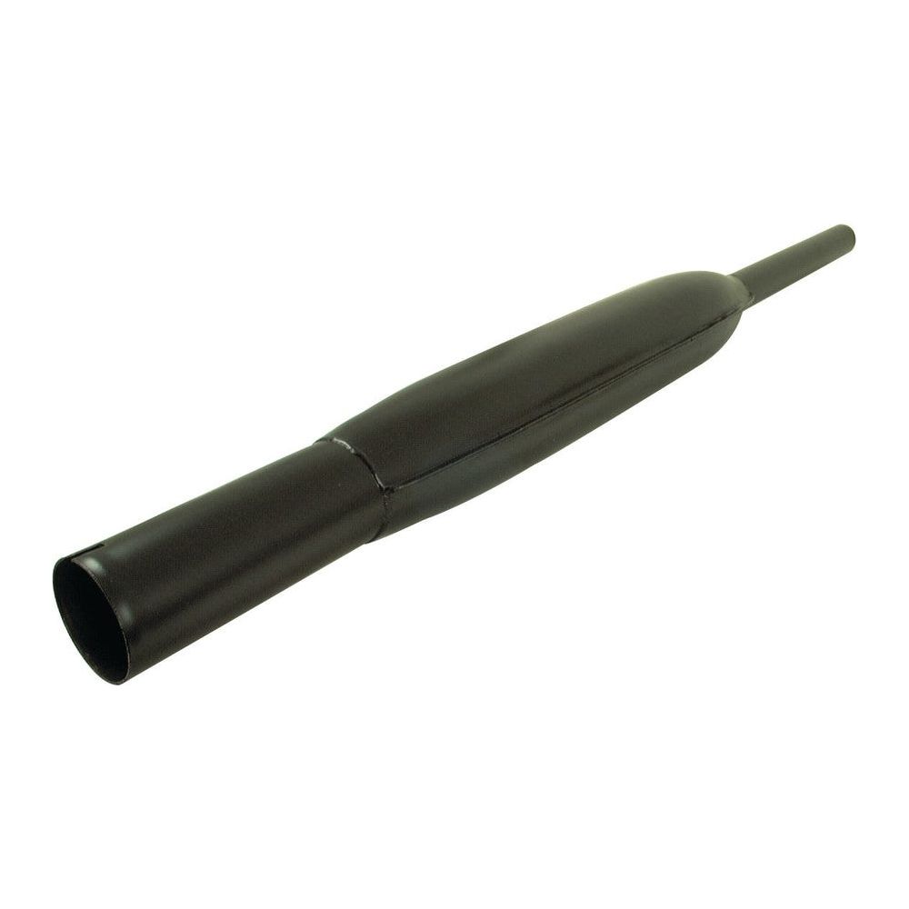 A durable, heat-resistant black Silencer - Vertical (S.56909) by Sparex featuring a cylindrical shape with an elongated, tapered middle section and wider openings at both ends.