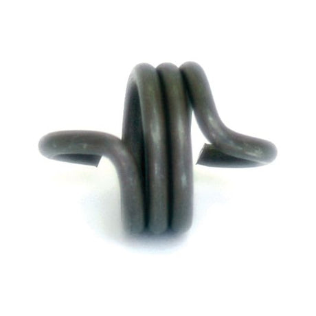 Close-up of a black, three-coiled compression spring with extended ends on a plain white background, compatible with the Sparex Brake Actuator for Fiat 45-66. Product Name: Spring | Sparex Part No.S.5693, Brand Name: Sparex