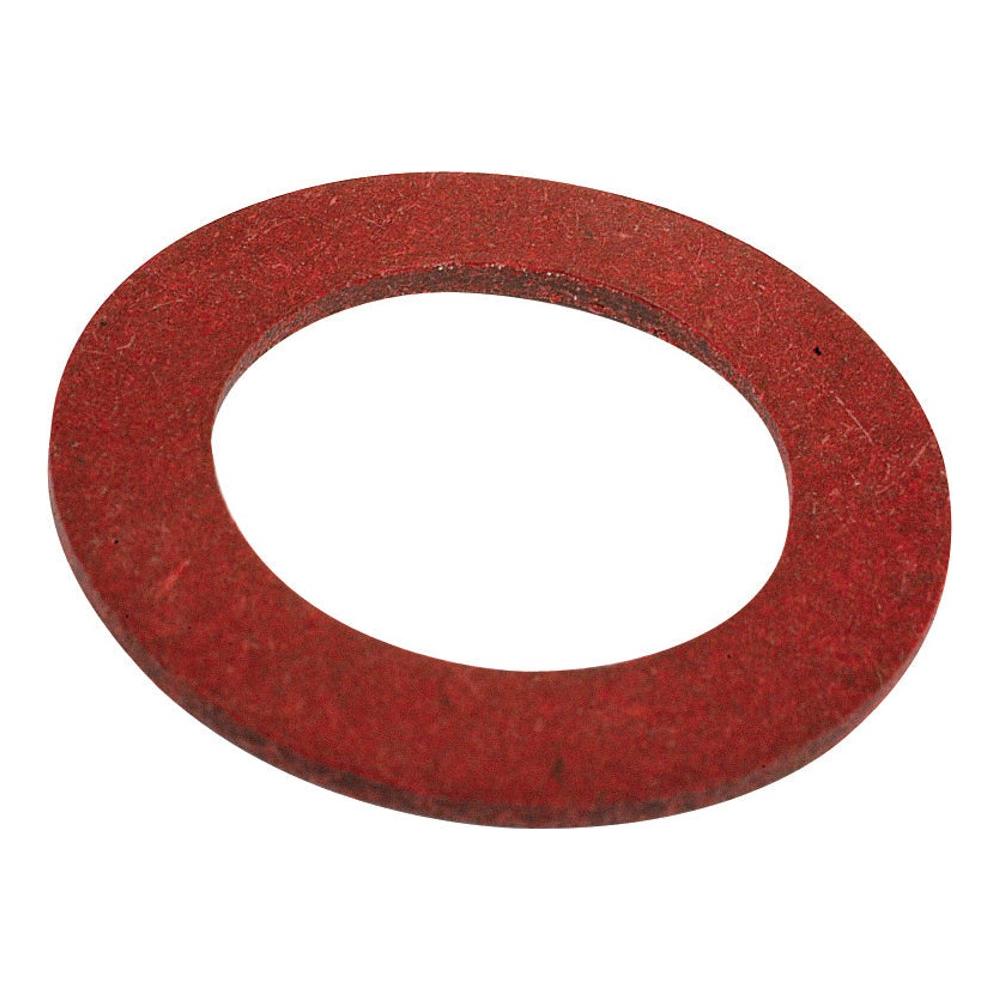 A flat, circular Imperial Vulcanised Fibre Washer from Sparex in a vibrant red color, measuring 7/8'' internal diameter and 1 1/4'' outer diameter (Sparex Part No. S.5719).