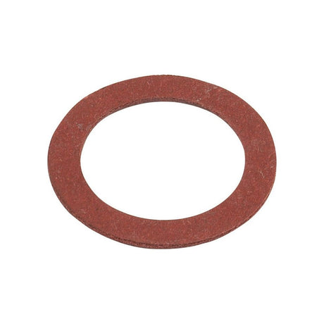 This circular red gasket, designed for sealing connections in mechanical or plumbing applications, is the 1'' ID Imperial Vulcanised Fibre Washer from Sparex (Sparex Part No. S.5720) with an OD of 1 3/8'', ensuring a reliable fit.