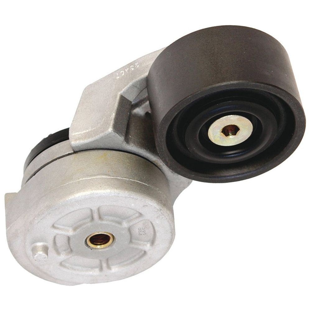 The Belt Tensioner (Sparex Part No. S.57252) by Sparex features a metal construction with a black pulley wheel and silver housing, tailored specifically for International Harvester and Case IH machinery.