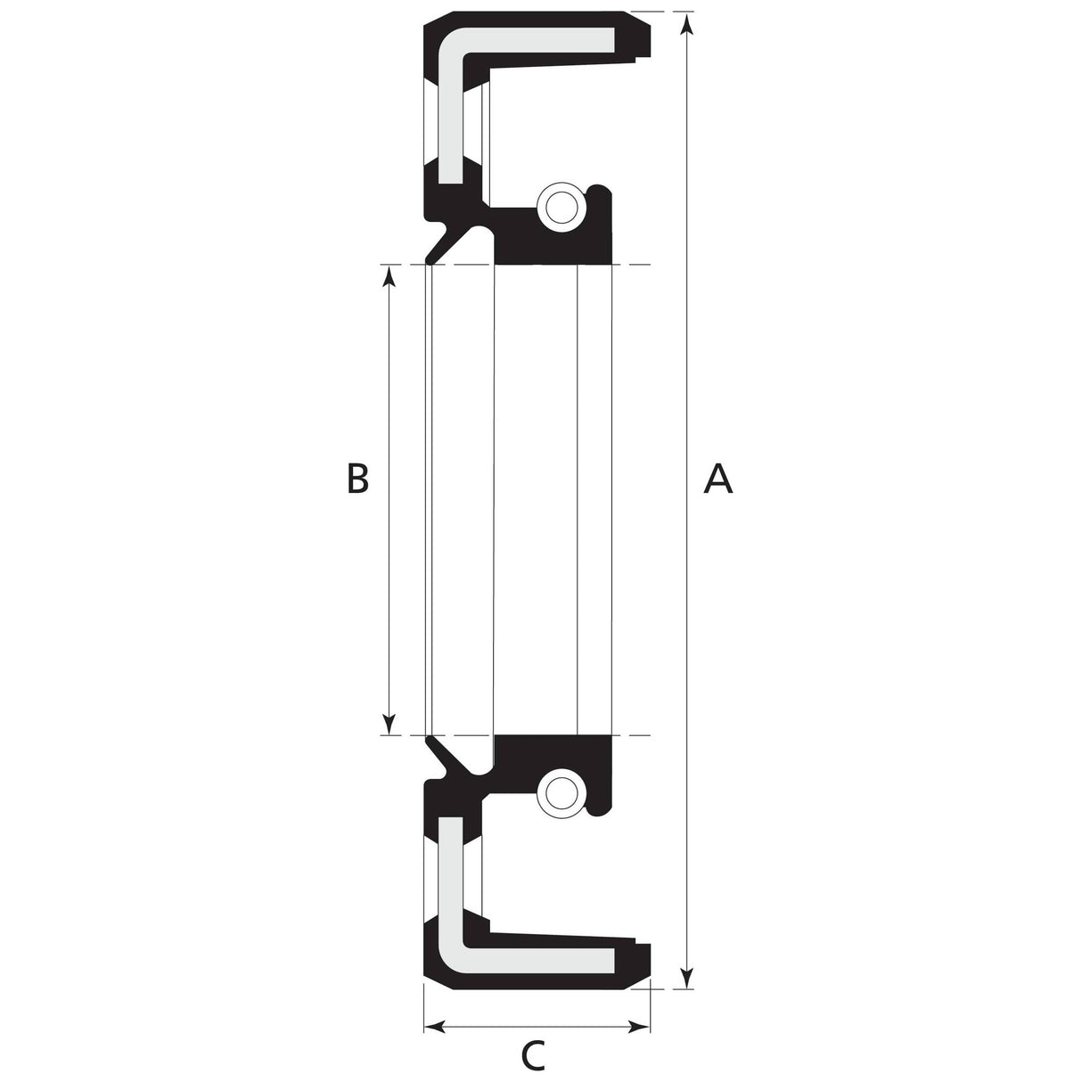 Technical diagram of the Metric Rotary Shaft Seal, 45 x 70 x 17mm (Sparex Part No. S.57269) for Case IH / International Harvester equipment, showing a cross-sectional view labeled with dimensions A, B, and C (45 x 70 x 17mm).