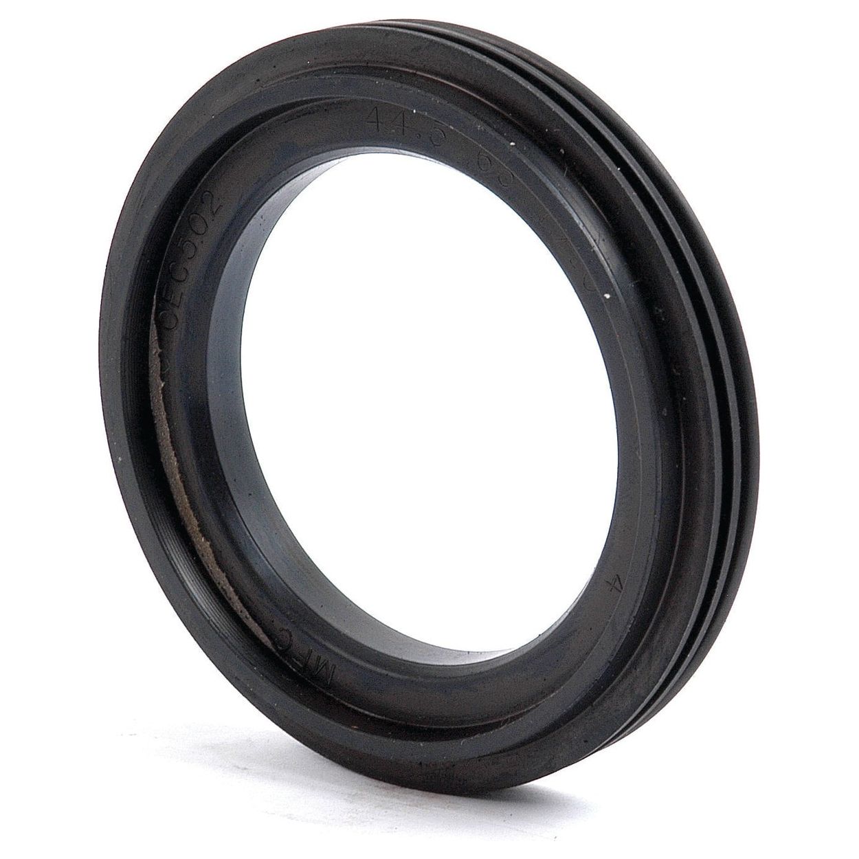 A Sparex Oil Seal (Part No. S.57281) measuring 44.5 x 65 x 7mm, featuring a smooth black rubber surface and ridged edges, photographed against a plain white background.