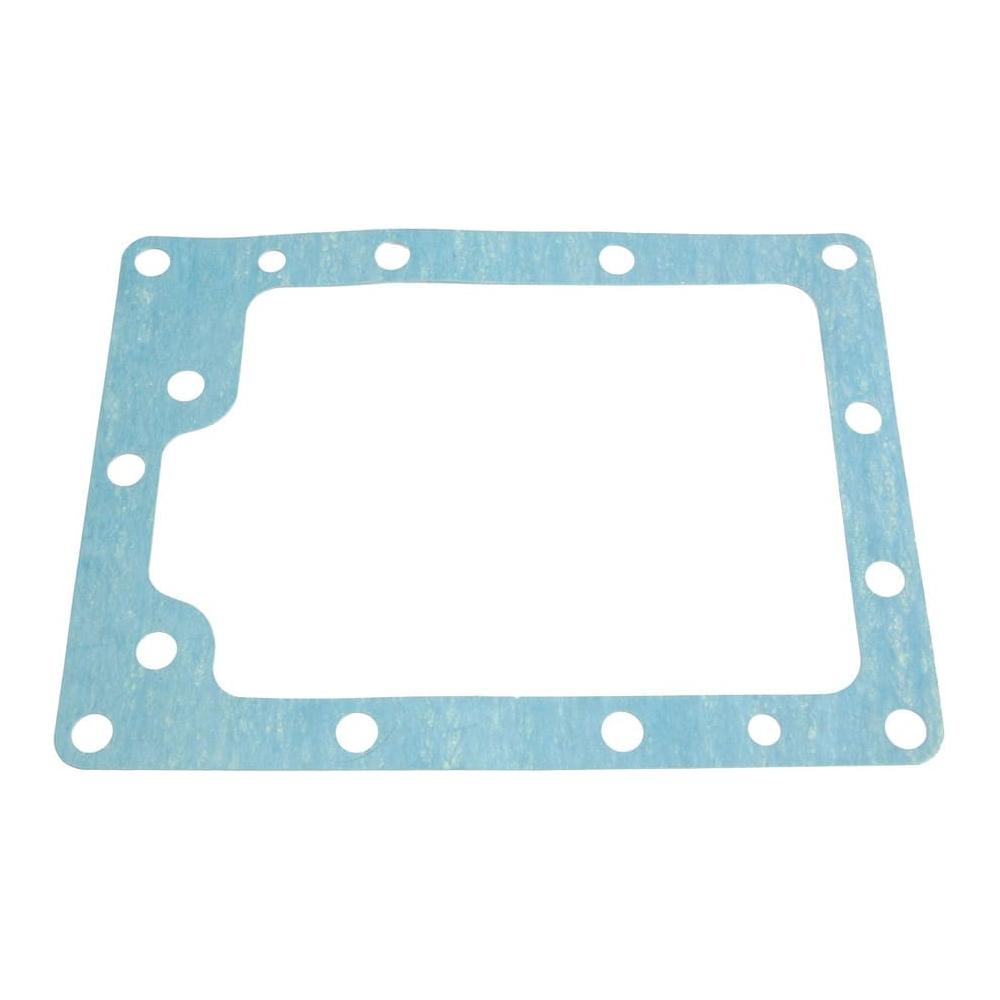 A rectangular blue gasket designed for a hydraulic pump, featuring multiple round holes along the perimeter and one indented side, identified as the Hydraulic Pump Gasket by Sparex (Part No. S.57311).