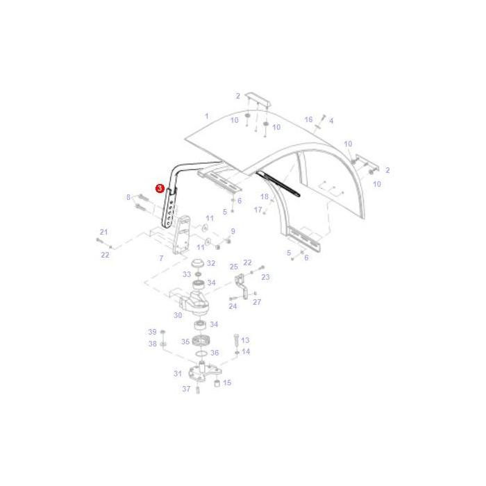 Fendt - Brace R/H Front Fender - H718701030200 - H718701030201 - Farming Parts