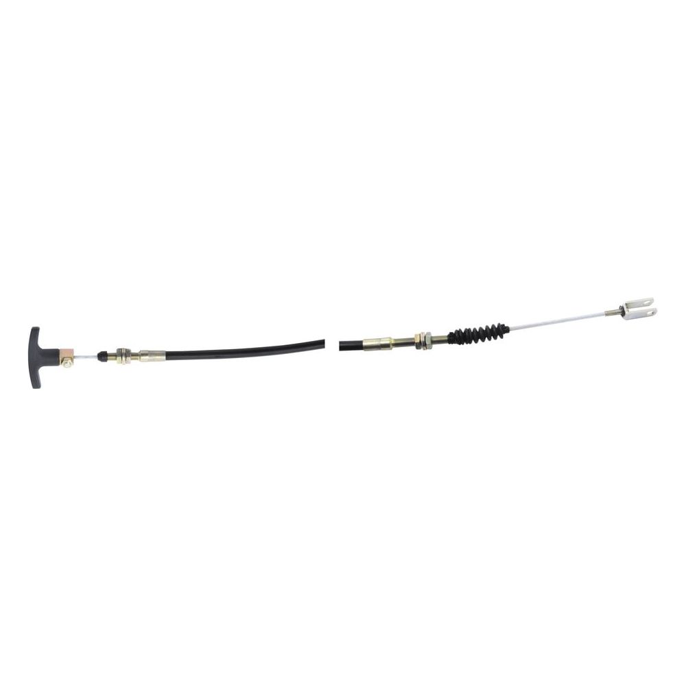 A Hitch Cable with a black sheath, T-handle on one end, and metal fittings on both ends, measuring 1689mm (66 1/2'') in length and compatible with Sparex models. This cable's specific part number is S.57333 from the brand Sparex.