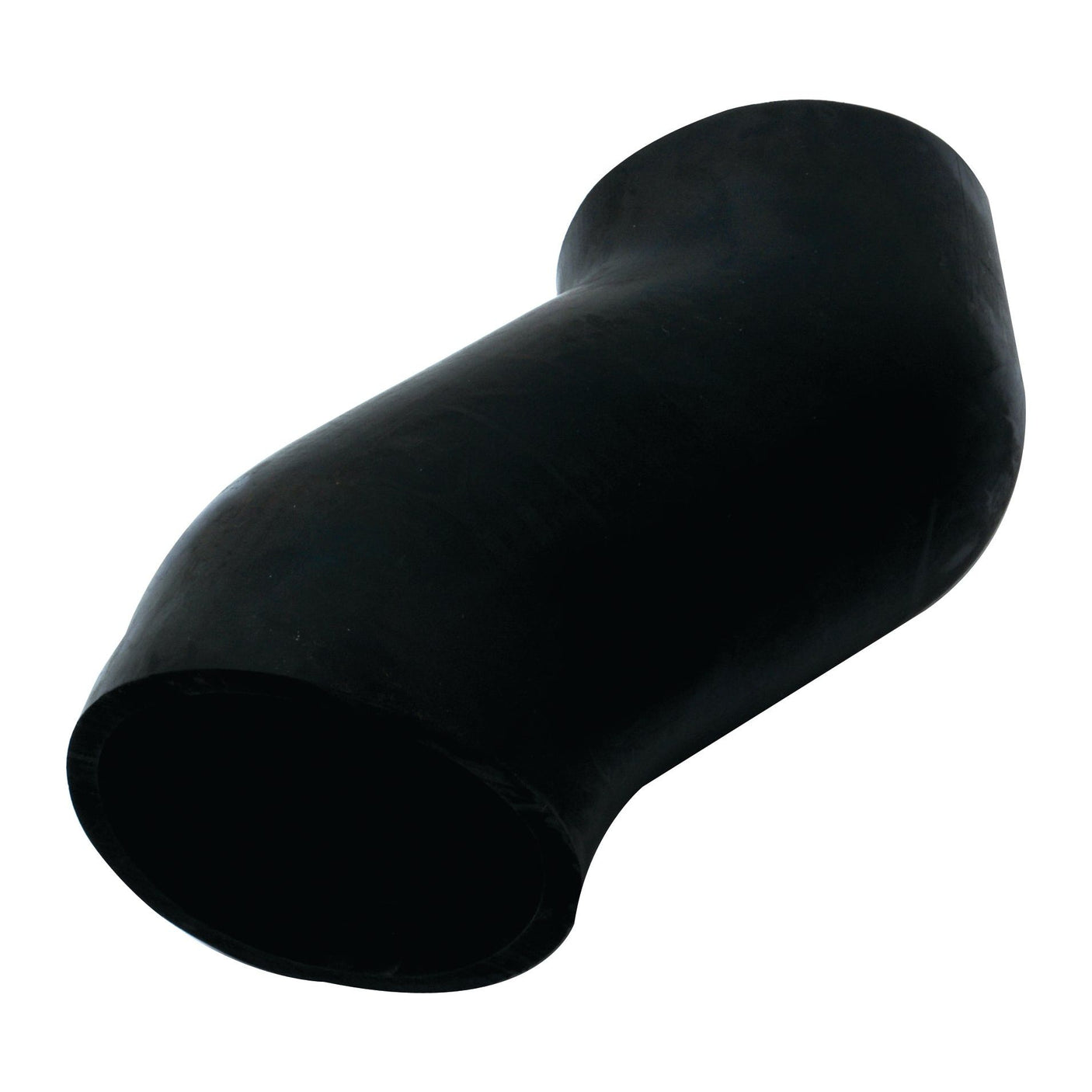 A black rubber elbow pipe with a 90-degree bend, such as the Sparex Fuel Tank Hose (Sparex Part No. S.57368), typically used for plumbing or automotive applications like connecting to a Case IH fuel tank hose.