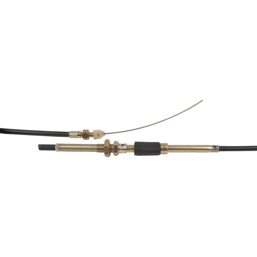 A Sparex Engine Stop Cable with an overall length of 1538mm and an outer cable length of 1387mm, featuring a metal housing with adjustment nuts and a flexible cable extending from either end, compatible with Case IH equipment. (Sparex Part No. S.57378)