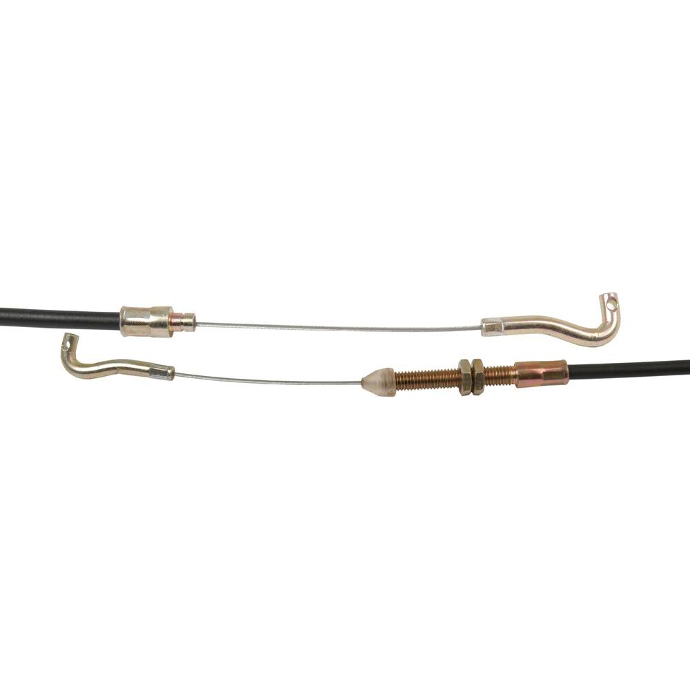 The Sparex Hand Throttle Cable (Part No. S.57380) features a black housing, metal connectors, and a threaded adjustment section in the middle. With an overall length of 1440mm and an outer cable length of 1177mm, it is suitable for Case IH applications.