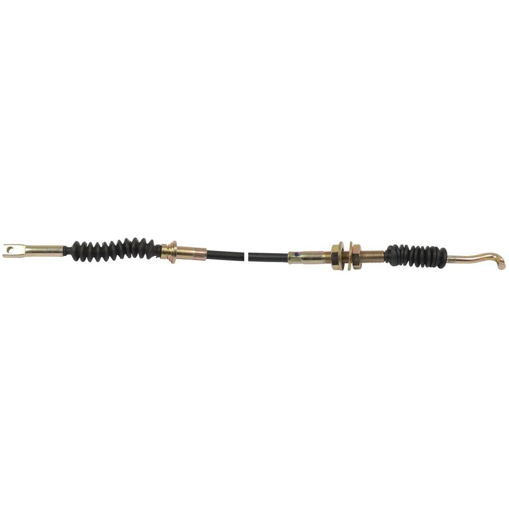 The Sparex Hand Throttle Cable (Part No. S.57382) measures 1613mm in length with an outer cable length of 1408mm, features a black rubber sheath, metal fittings, and tension adjustment points, making it ideal for use in International Harvester and Case IH machinery.